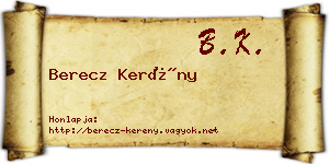 Berecz Kerény névjegykártya